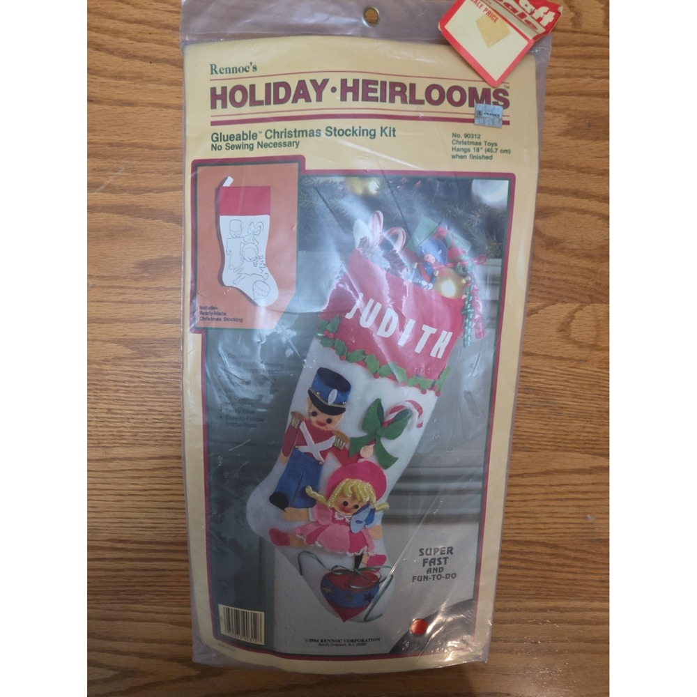Rennoe's Holiday Heirlooms Christmas Stocking Kit Vintage '84 Toys Felt DIY